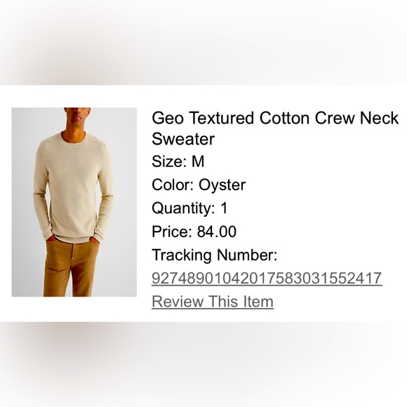 EXPRESS GEO TEXTURED COTTON CREW NECK SWEATER NWOT MEDIUM - Picture 2 of 2